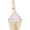 Cupcake - Pink Icing Charm - Gold Plated - 10-8368