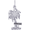 Curacao Palm With Sign Charm - 14K White Gold