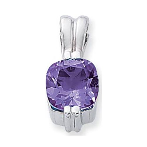 Cushion Amethyst Pendant - 14K White Gold - 80289AMWG