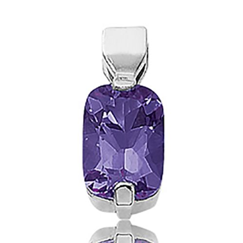 Cushion Amethyst Pendant - 14K White Gold - 80265AMWG