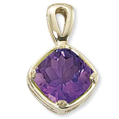 Cushion Amethyst Pendant - 14K Yellow Gold - 80367AM
