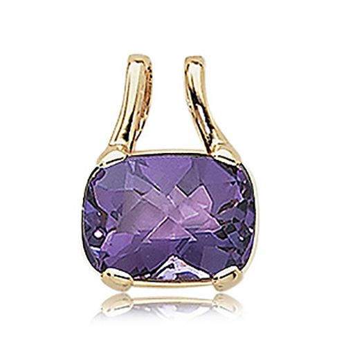Cushion Amethyst Pendant - 14K Yellow Gold - 80394AM