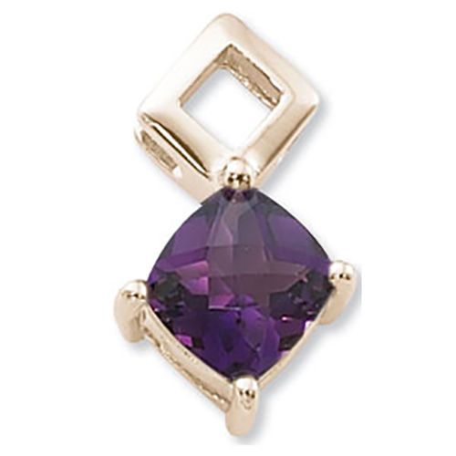 Cushion Amethyst Pendant - 14K Yellow Gold - 80372AM
