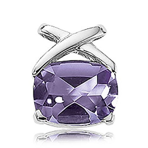 Cushion Amethyst Pendant - Sterling Silver - 80104AM-SS