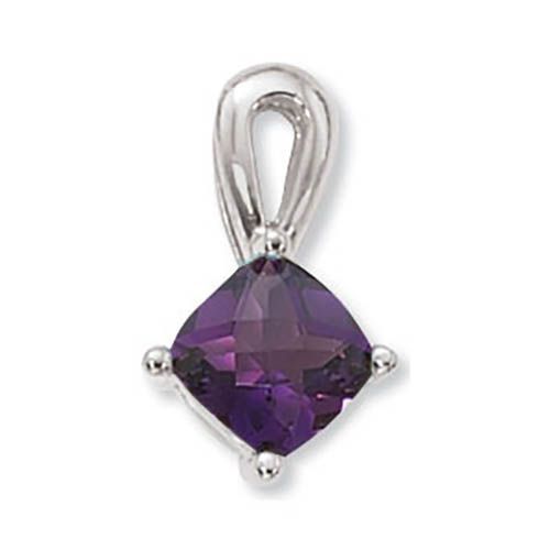Cushion Amethyst Pendant - Sterling Silver - 80373AM-SS
