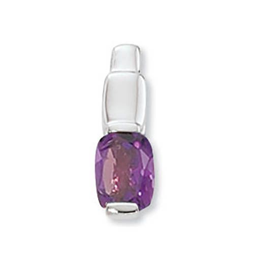 Cushion Amethyst Pendant - Sterling Silver - 80379AM-SS