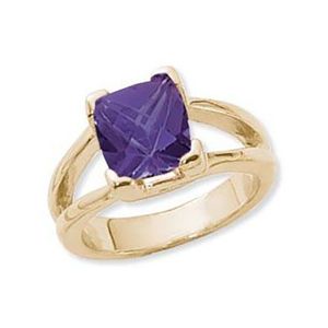 Cushion Amethyst Ring - 14K Yellow Gold Size 7 - 70893AM