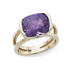 Cushion Amethyst Ring - 14K Yellow Gold Size 7 - 70815AM
