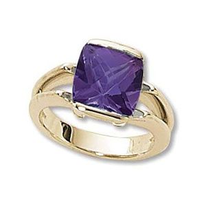 Cushion Amethyst Ring - 14K Yellow Gold Size 7 - 70892AM