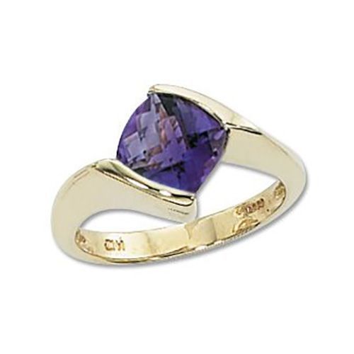 Cushion Amethyst Ring - 14K Yellow Gold Size 7 - 70658AM