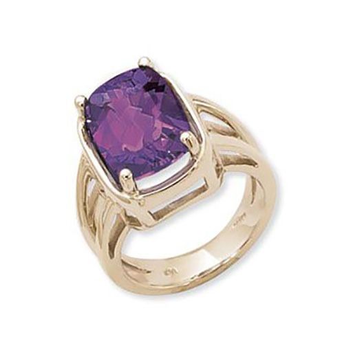 Cushion Amethyst Ring - 14K Yellow Gold Size 7 - 70888AM