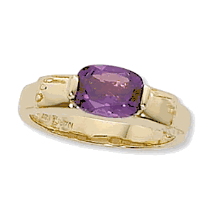 Cushion Amethyst Ring - 14K Yellow Gold Size 7 - 70907AM