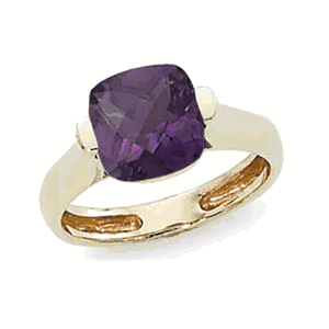 Cushion Amethyst Ring - 14K Yellow Gold Size 7 - 70728AM
