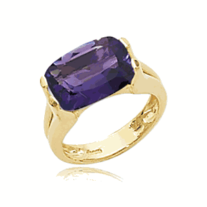 Cushion Amethyst Ring - 14K Yellow Gold Size 7 - 70929AM