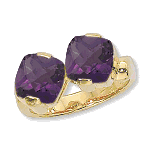 Cushion Amethyst Ring - 14K Yellow Gold Size 7 - 70895AM