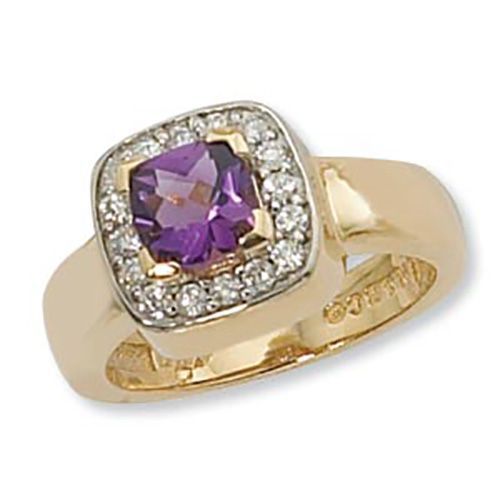 Cushion Amethyst Ring - 14K Yellow Gold Size 7 - 70902AM
