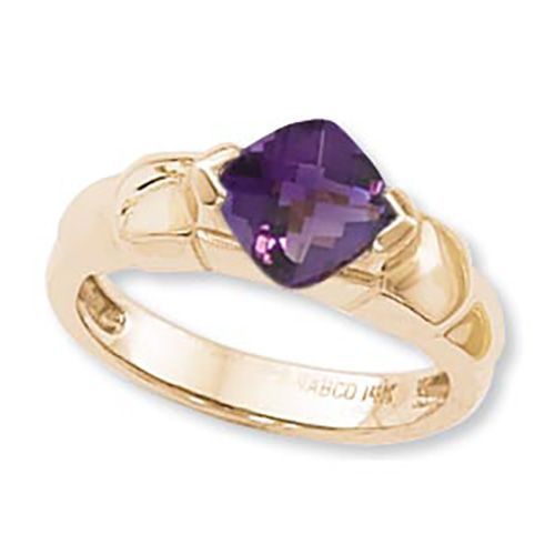 Cushion Amethyst Ring - 14K Yellow Gold Size 7 - 70908AM
