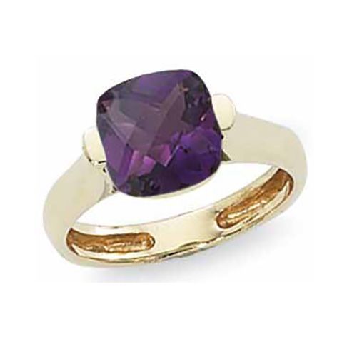 Cushion Amethyst Ring - 14K Yellow Gold Size 7 - 70728AM