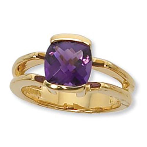 Cushion Amethyst Ring - 14K Yellow Gold Size 7 - 70905AM