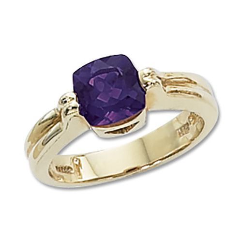 Cushion Amethyst Ring - 14K Yellow Gold Size 7 - 70640AM