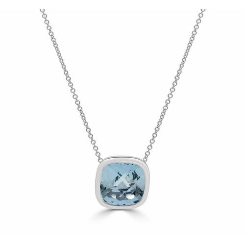 Cushion Aquamarine Pendant