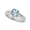 Cushion Aquamarine Ring - 14K White Gold Size 7