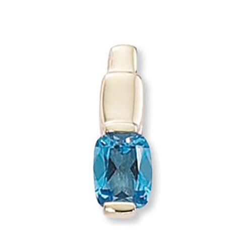 Cushion Blue Topaz Pendant - 14K Yellow Gold - 80379BT