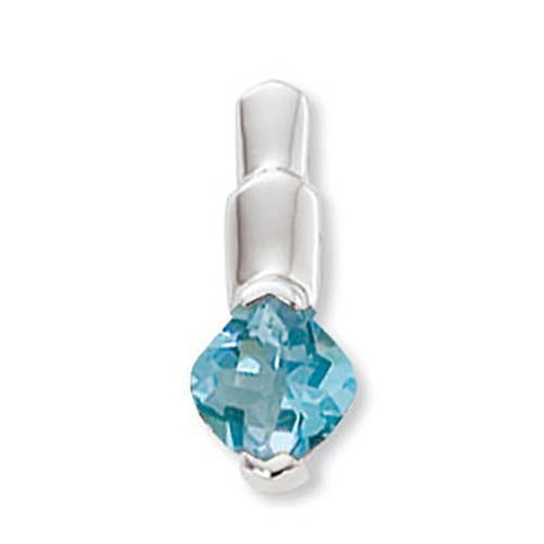 Cushion Blue Topaz Pendant - Sterling Silver - 80380BT-SS