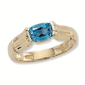 Cushion Blue Topaz Ring - 14K Yellow Gold Size 7 - 70914BT
