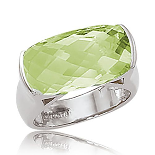 Cushion Briolette Oro Verde Ring - Sterling Silver Size 7