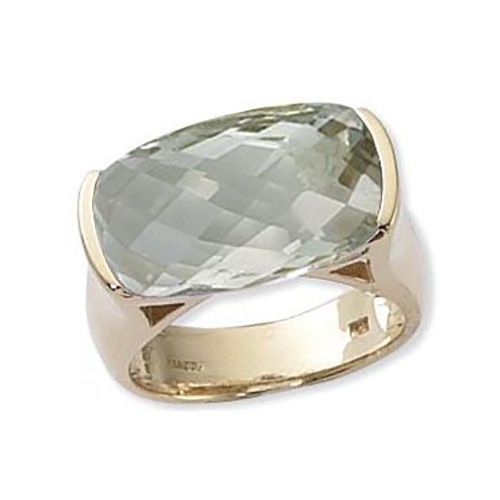 Cushion Briolette Praseolite Ring - 14K Yellow Gold Size 7 - 70898PR