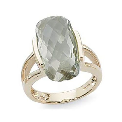 Cushion Briolette Praseolite Ring - 14K Yellow Gold Size 7 - 70899PR