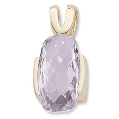 Cushion Briolette Rose De France Pendant - 14K Yellow Gold