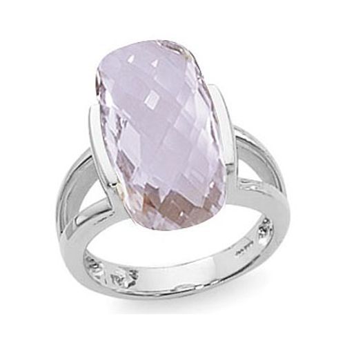 Cushion Briolette Rose De France Ring - 14K White Gold Size 7 - 70899RDFWG