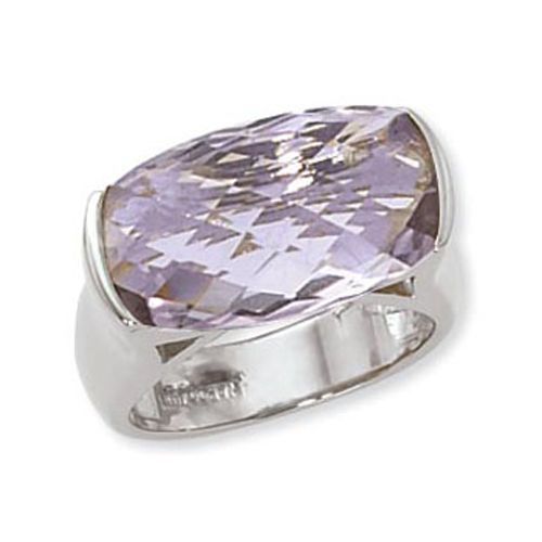 Cushion Briolette Rose De France Ring - 14K White Gold Size 7 - 70898RDFWG
