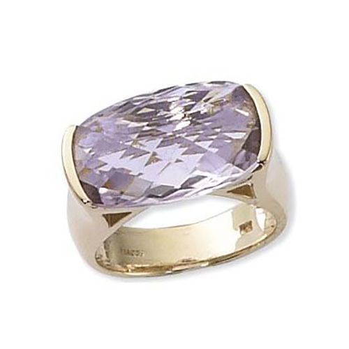 Cushion Briolette Rose De France Ring - 14K Yellow Gold Size 7