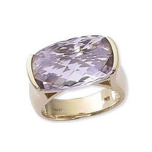 Cushion Briolette Rose De France Ring - 14K Yellow Gold Size 7