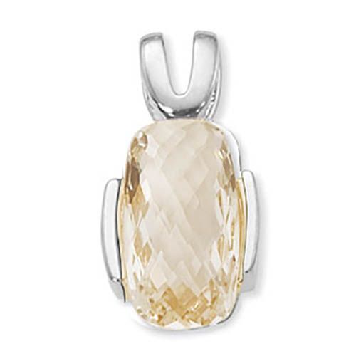 Cushion Briolette White Topaz Pendant - Sterling Silver