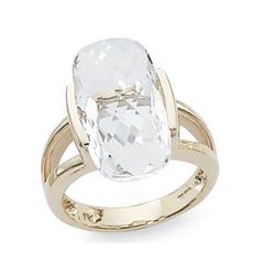 White Topaz Yellow Gold Rings