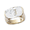 Cushion Briolette White Topaz Ring - 14K Yellow Gold Size 7 - 70898WT