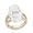 Cushion Briolette White Topaz Ring - 14K Yellow Gold Size 7 - 70899WT