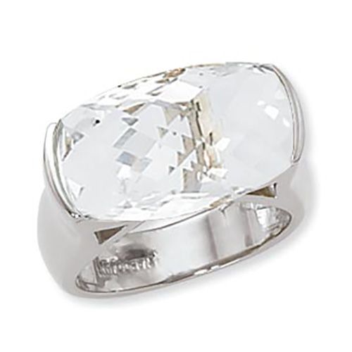 Cushion Briolette White Topaz Ring - Sterling Silver Size 7 - 70898WT-SS