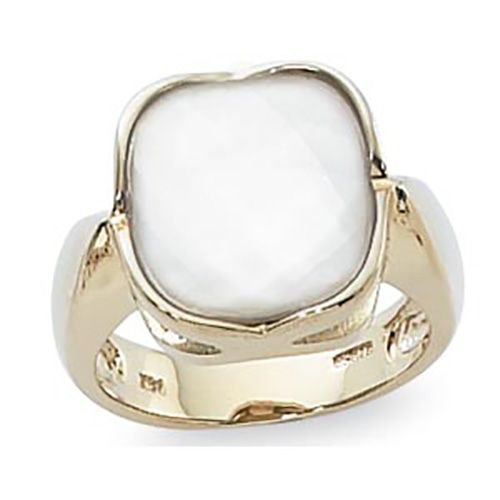 Cushion Checkerboard MOP Ring - 14K Yellow Gold Size 7 - 70896MOP
