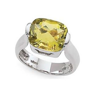 Cushion Checkerboard Oro Verde Ring - 14K White Gold Size 7