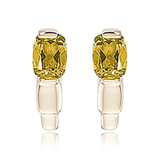 Cushion Citrine Gemstone Earrings - 14K Yellow Gold - 90302CI