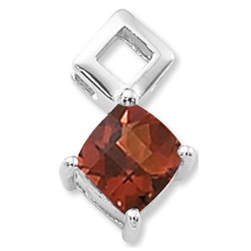 Cushion Citrine Madeira Pendant - 14K White Gold