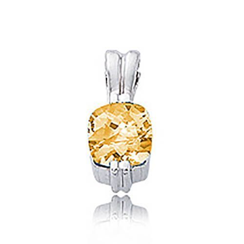 Cushion Citrine Pendant - Sterling Silver - 80289CI-SS