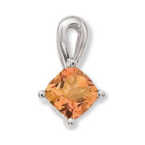 Cushion Citrine Pendant - Sterling Silver - 80373CI-SS