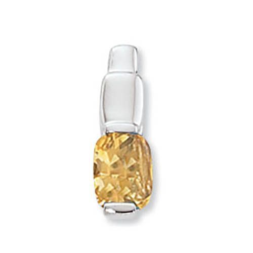 Cushion Citrine Pendant - Sterling Silver - 80379CI-SS