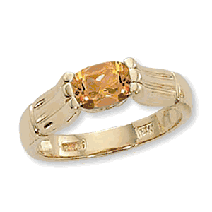 Cushion Citrine Ring - 14K Yellow Gold Size 7 - 70914CI